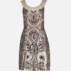 New w/o tags FREE PEOPLE Dress Floral Print Sleeveless Lined Beaded Crochet SZ 6